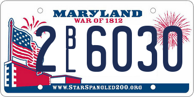 MD license plate 2BL6030