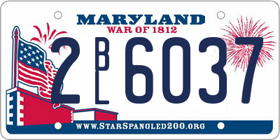 MD license plate 2BL6037
