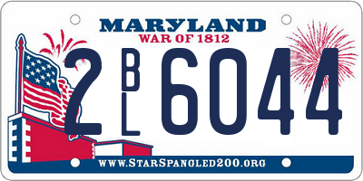 MD license plate 2BL6044