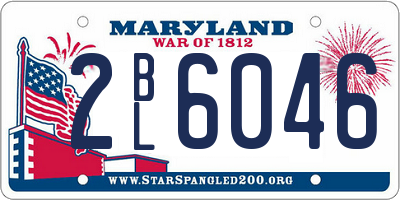 MD license plate 2BL6046