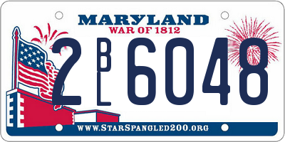 MD license plate 2BL6048