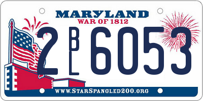 MD license plate 2BL6053