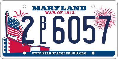 MD license plate 2BL6057