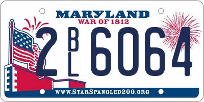 MD license plate 2BL6064