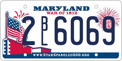 MD license plate 2BL6069