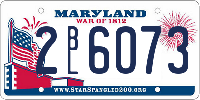 MD license plate 2BL6073