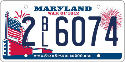 MD license plate 2BL6074