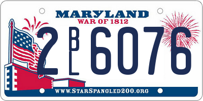 MD license plate 2BL6076