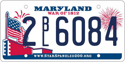 MD license plate 2BL6084