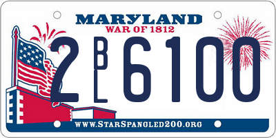 MD license plate 2BL6100