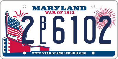 MD license plate 2BL6102