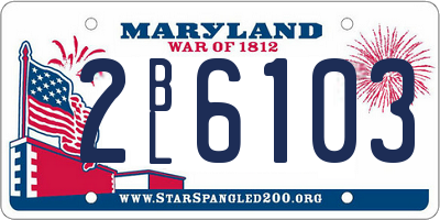 MD license plate 2BL6103