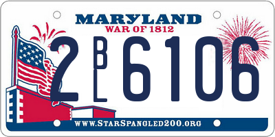 MD license plate 2BL6106