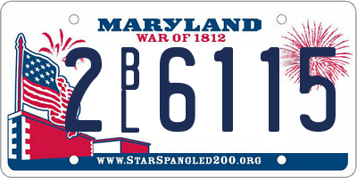 MD license plate 2BL6115