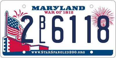 MD license plate 2BL6118