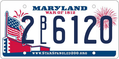 MD license plate 2BL6120
