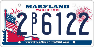 MD license plate 2BL6122
