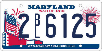 MD license plate 2BL6125