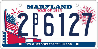 MD license plate 2BL6127
