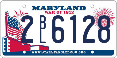 MD license plate 2BL6128