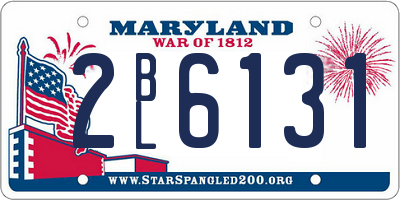 MD license plate 2BL6131
