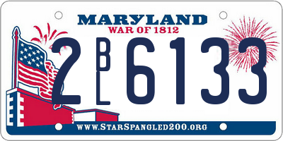 MD license plate 2BL6133