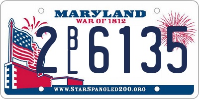 MD license plate 2BL6135