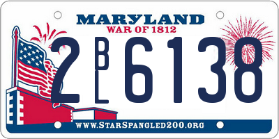 MD license plate 2BL6138