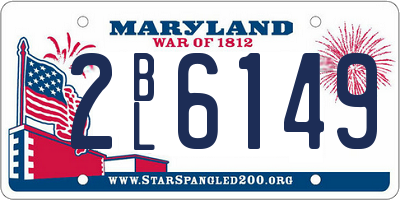 MD license plate 2BL6149