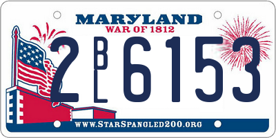 MD license plate 2BL6153