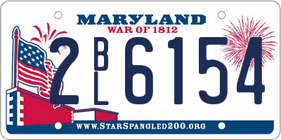 MD license plate 2BL6154