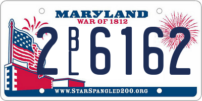 MD license plate 2BL6162