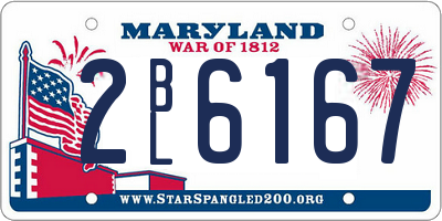 MD license plate 2BL6167
