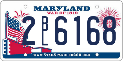 MD license plate 2BL6168