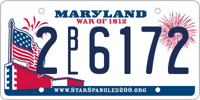 MD license plate 2BL6172
