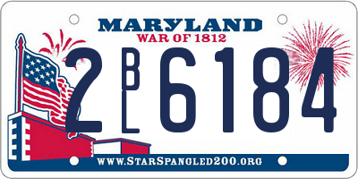 MD license plate 2BL6184