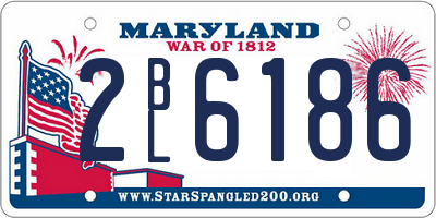 MD license plate 2BL6186