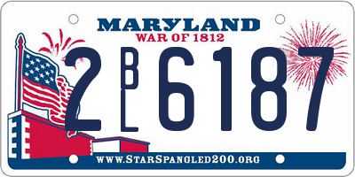 MD license plate 2BL6187