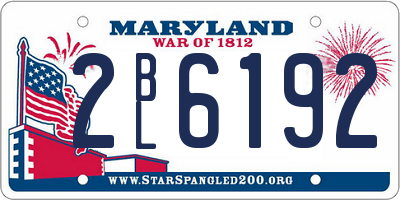 MD license plate 2BL6192