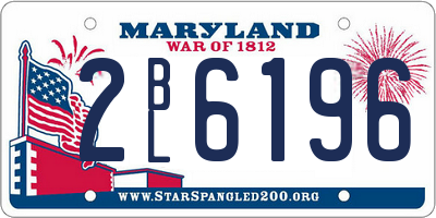 MD license plate 2BL6196
