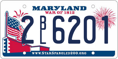 MD license plate 2BL6201