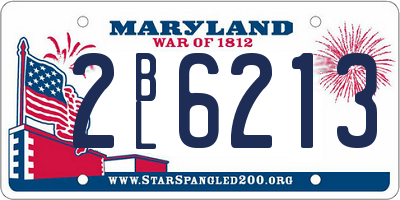 MD license plate 2BL6213