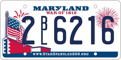 MD license plate 2BL6216