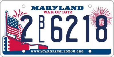 MD license plate 2BL6218