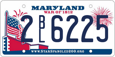 MD license plate 2BL6225