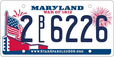 MD license plate 2BL6226