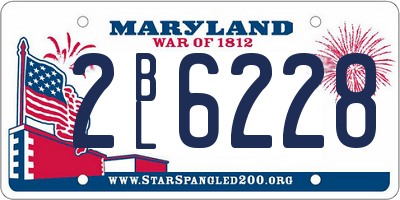 MD license plate 2BL6228