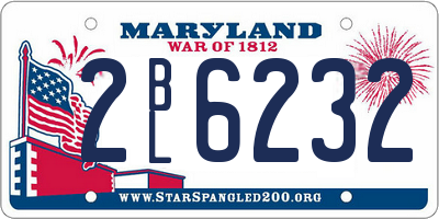 MD license plate 2BL6232