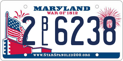 MD license plate 2BL6238