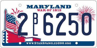 MD license plate 2BL6250